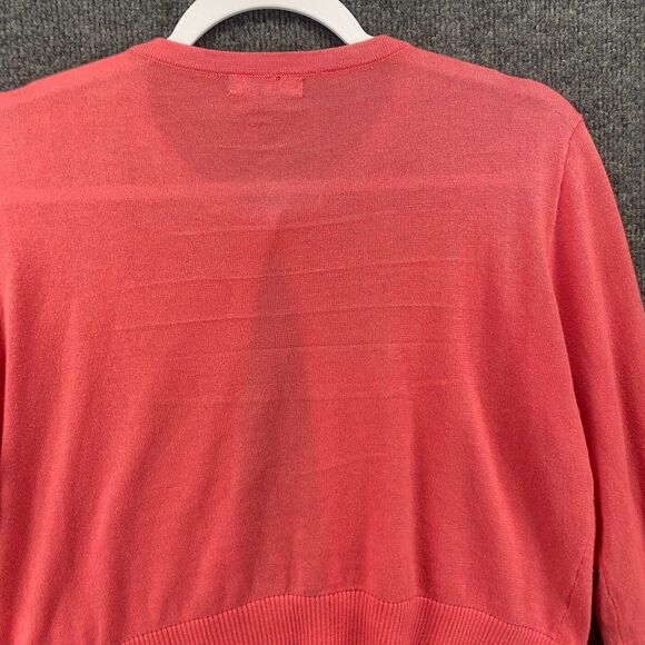 Chaps Cardigan Sweater Womens M Pink Button Up Cropped Ladies Romantic Coquette - Picture 4 of 8